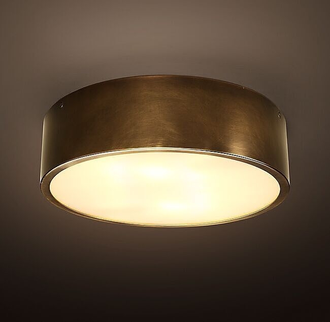 ANTIQUED METAL DRUM FLUSHMOUNT
