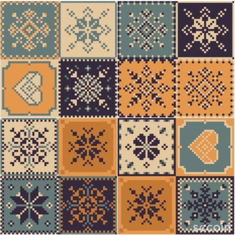 ENCAUSTIC POTTERY TILE MIX GFX 3011