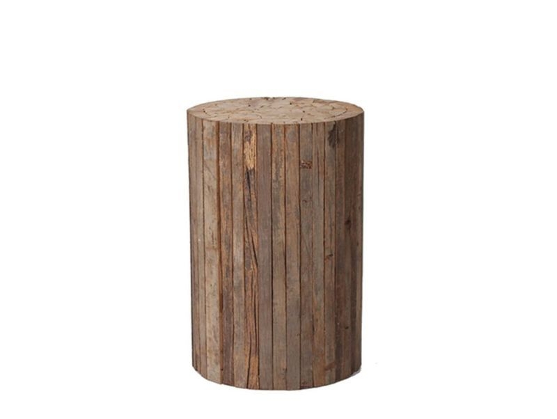 Collected-wood round stool - ナチュラル