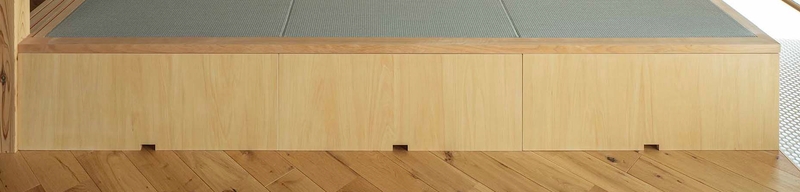 造作床下収納家具　シナ合板フラッシュ