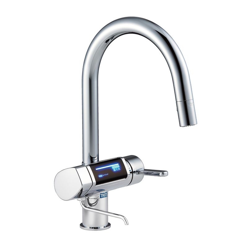 グラシア 電解水素水整水器シングルレバーキッチン混合栓 コールドスタート仕様(日本トリム製カートリッジ付)