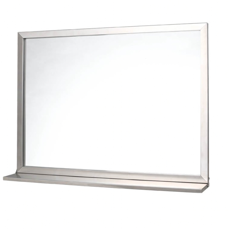STAINLESS STEEL FRAME MIRROR WITH BRACKET/ステンレス スチール フレーム ミラー ウィズ ブラケット