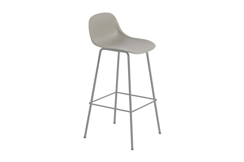 FIBER BAR STOOL W. BACKREST / TUBE BASE