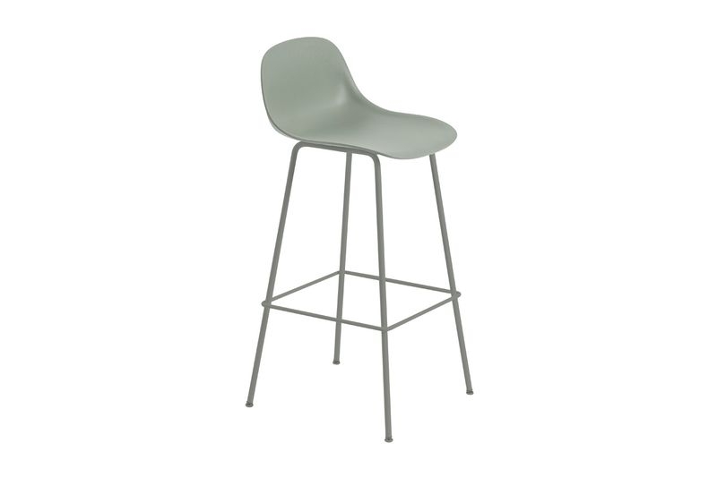 FIBER BAR STOOL W. BACKREST / TUBE BASE