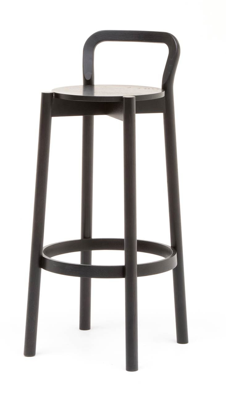 ASTOR BARSTOOL WITH BACKREST HIGH - BLACK