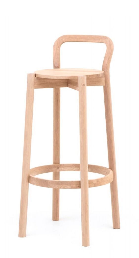 CASTOR BARSTOOL WITH BACKREST HIGH - PURE OAK