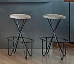 特注カウンターチェア スチール 黒皮風焼付塗装