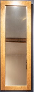 特注ミラー　オーク無垢材ウレタン塗装　