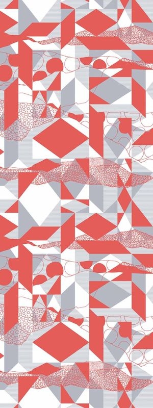 +WONDERセラール / メラミン不燃化粧板  - WF-3005Z　Red & Gray