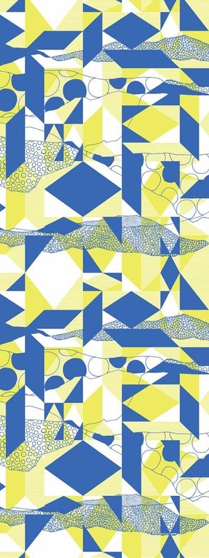 +WONDERセラール / メラミン不燃化粧板  - WF-3006Z　Blue & Yellow Green