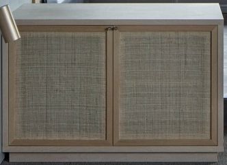 造作収納家具 シナ合板+ラタン