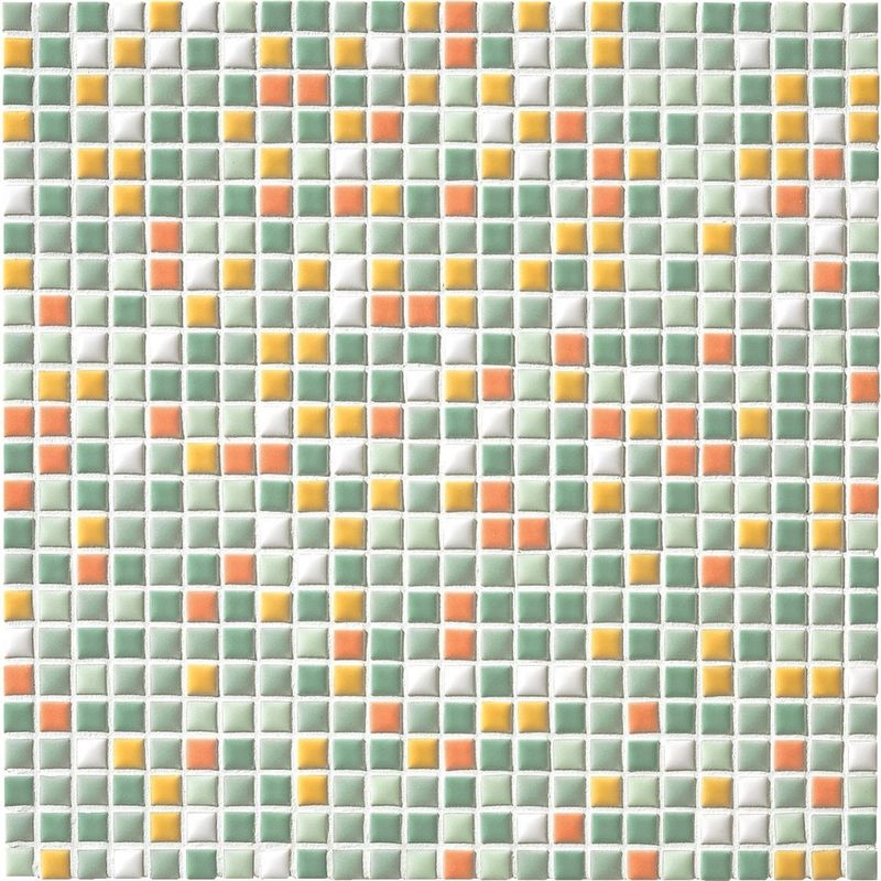 ART MOSAIC 10/アートモザイク施釉10角 - 10角 ミックス貼り（紙貼り）