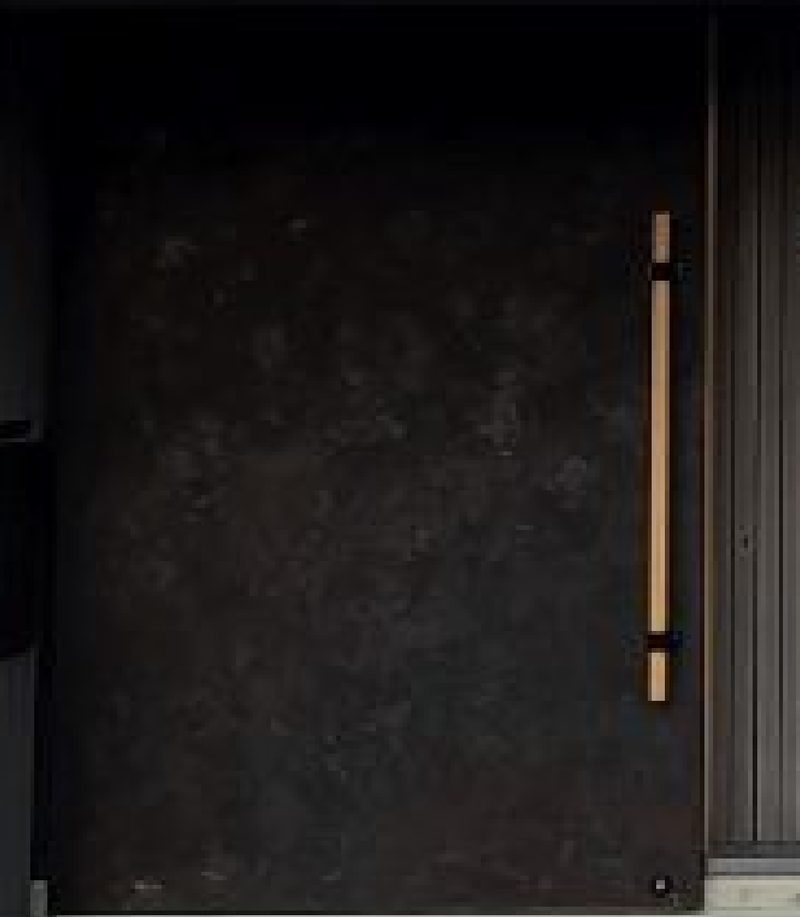 特注建具 扉：オキシデコールラスト黒錆塗装 取手：栗34六角 金物：St. 加工 黒艶消し焼付塗装