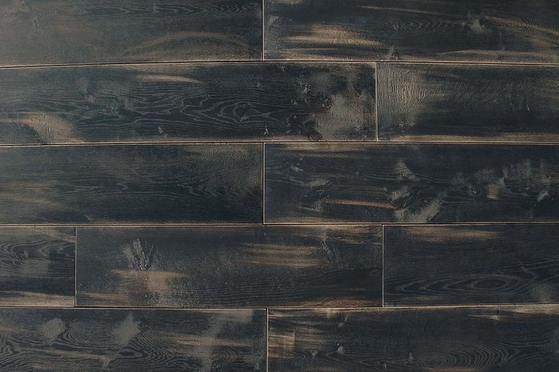 オーク150幅/オールドブラック - ウレタン着色/粗面加工なし