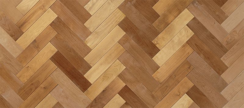 バーチ ヘリンボーン 無垢フローリング 75mm巾 熱処理/プライム Arbor植物オイル - バーチ熱処理（蜜蝋）