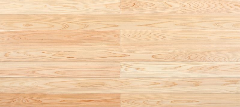 尾鷲ヒノキ 床暖房対応 挽板フローリング 国産材 定尺 105mm巾 FSC(R)認証/無節上小節 - Arbor針葉樹白木用オイルワックス