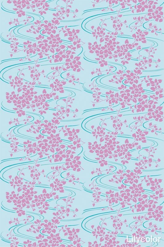 江戸の染色/流水に桜