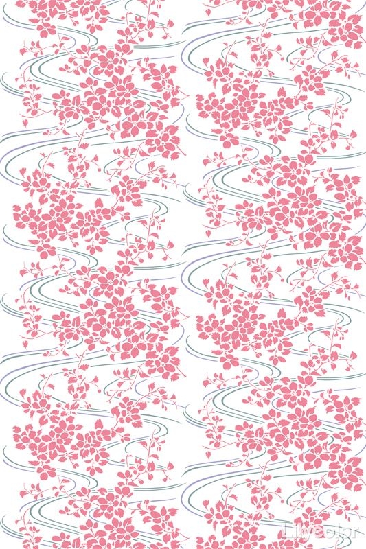 江戸の染色/流水に桜