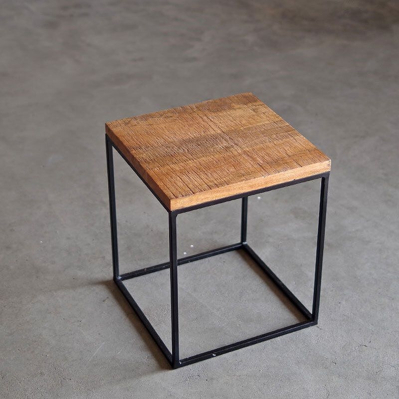 DE IRON SIDE TABLE - ナチュラルブラウン