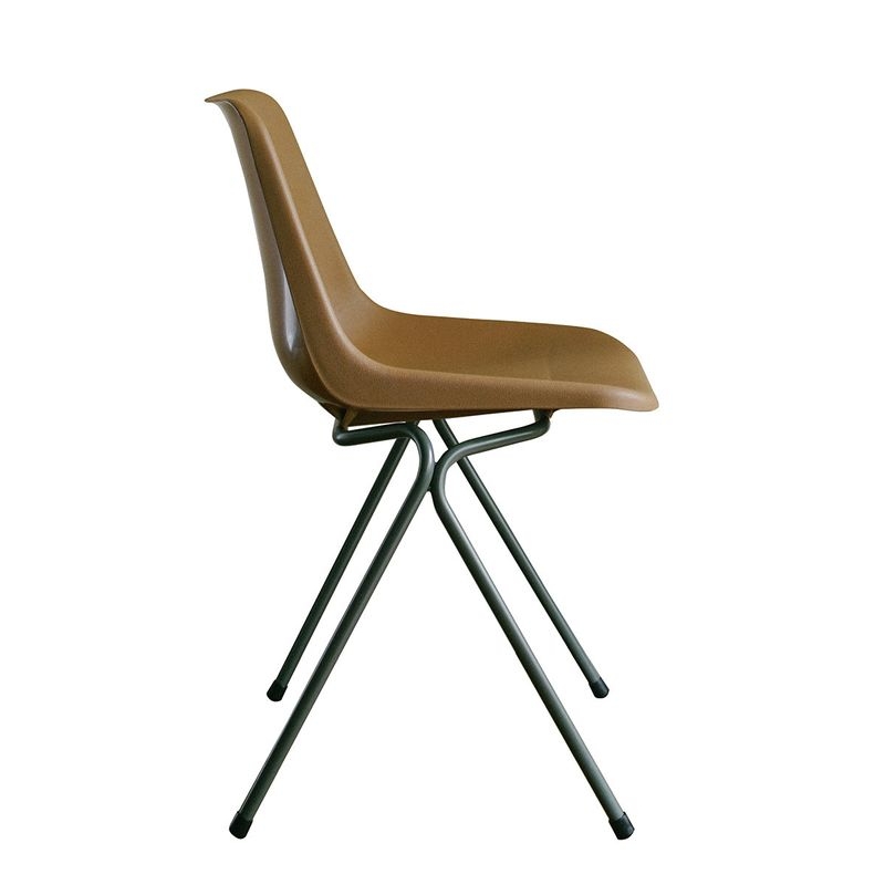 Hille, Robin Day, Polyside Chair - Peat Shell, Dark Grey Frame