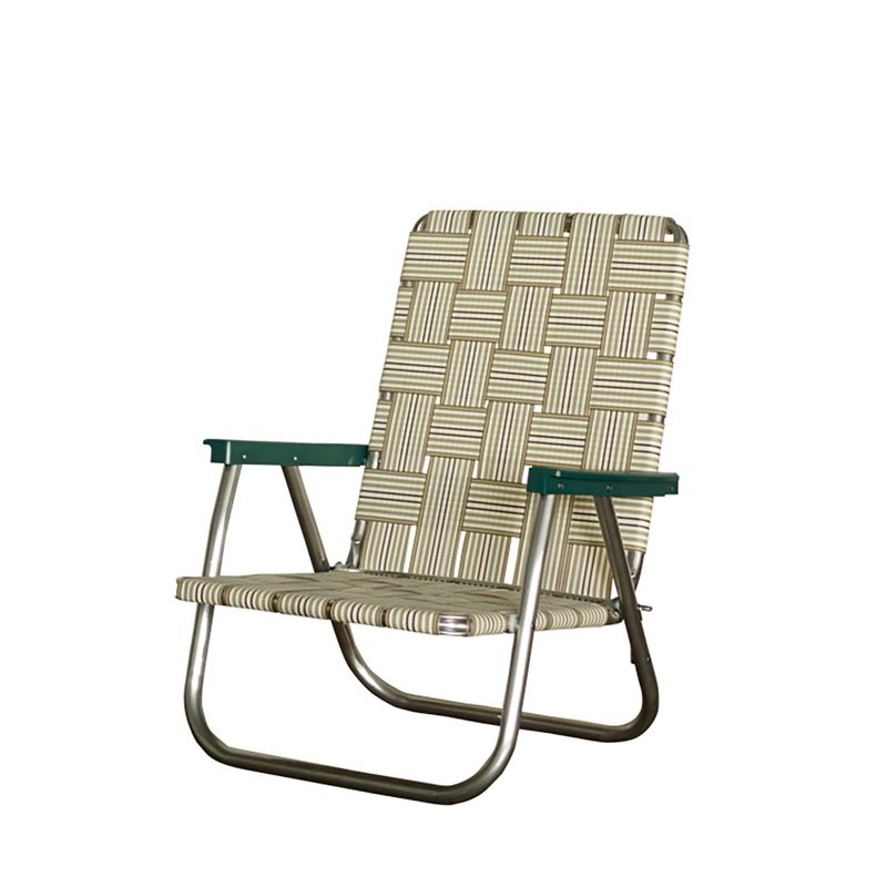 LAWN CHAIR HIGH BACK BEACH - Tan Stripe