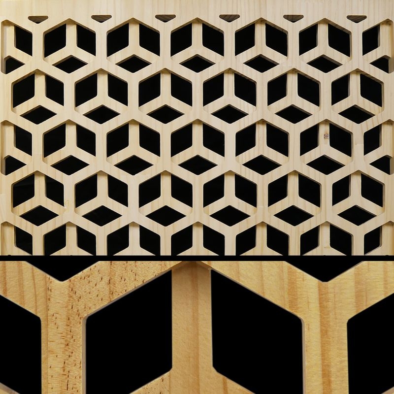 和風デザイン木製格子パネル ＤＳパネル/和柄シリーズ - Hexagon2/クリアー色