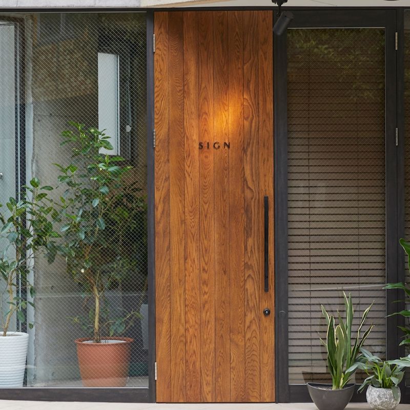 特注建具 オーク無垢材小口面取り OSCL