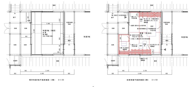 自宅プロジェクト 2階平面図 「38×38のスケール」