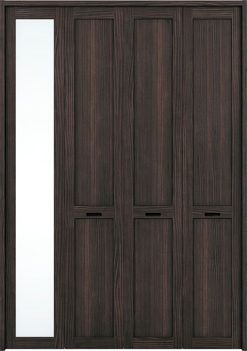 収納用建具ピノアース | クローゼットドア | N-VPミラー付き - ディープブラウン色