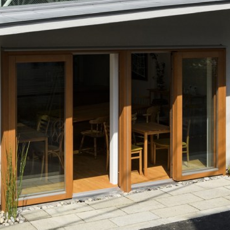 特注木製ガラス框戸 ベイマツ プラネットカラー