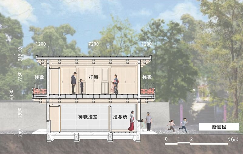 長辺断面図
