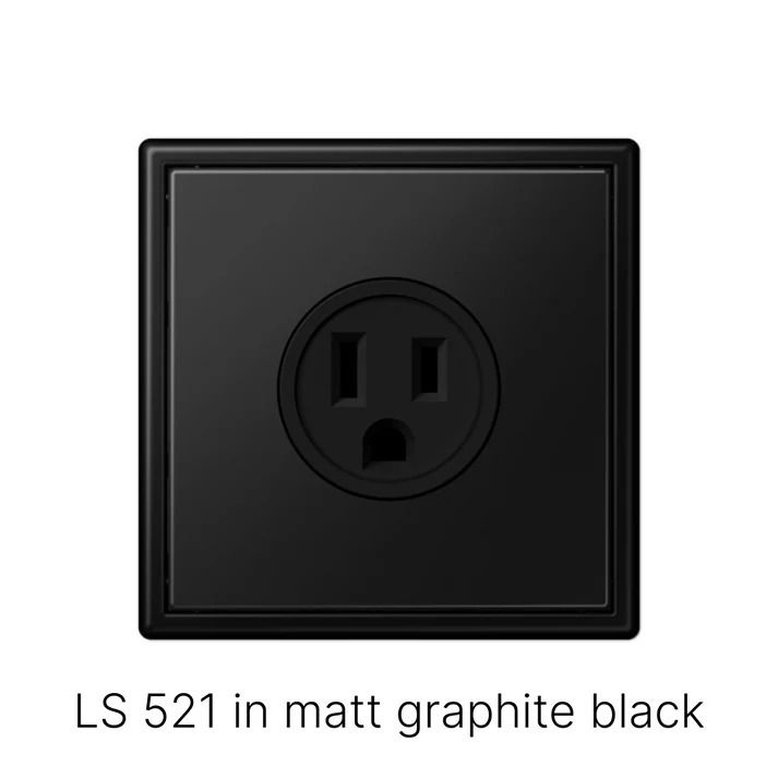 LS521 プラスチック/コンセント - マットブラック/インサート 黒