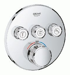 スマートコントロール・サーモスタット 3バルブ混合栓 ラウンドタイプ 化粧部