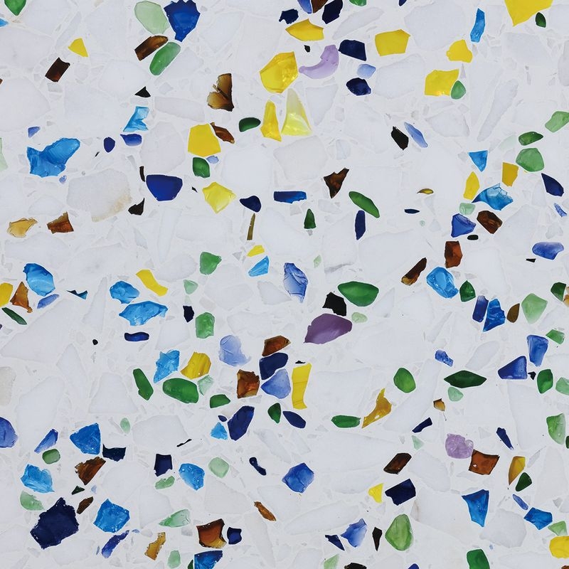 コンプレスドテラゾー - ベース：ホワイト×砕石：色ガラス