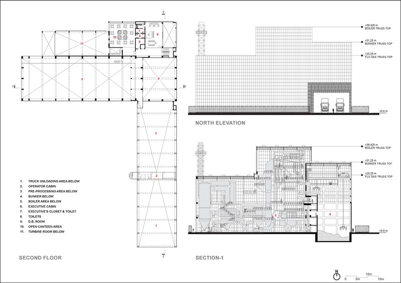 Second Floor Plan and Section - Elevation