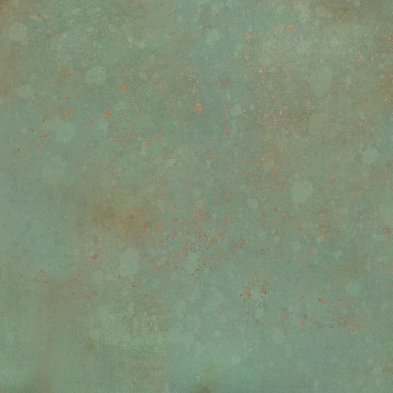 錆（SABI）Metallic｜内装用化粧パネル/不燃左官仕上げパネル「MORFACE」オプション　サビ×メタリック調仕上げ - 緑錆 Verdigris Metal(VM02)