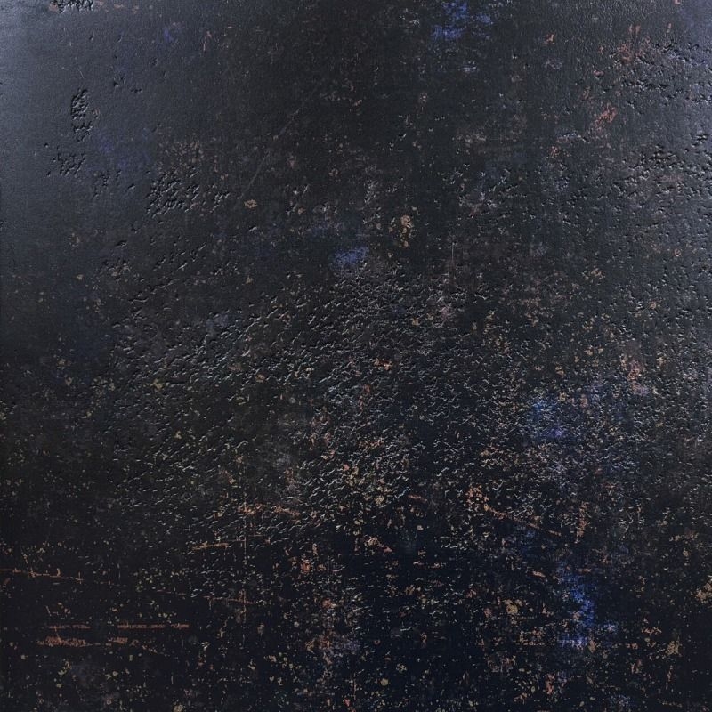 錆（SABI）Metallic｜内装用化粧パネル/不燃左官仕上げパネル「MORFACE」オプション　サビ×メタリック調仕上げ - 黒錆　Black monochrome metal(K01)