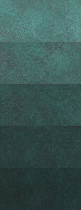 錆（SABI）Metallic｜特注アートパネル/不燃左官仕上げパネル「MORFACE」オプション　サビ×メタリック調仕上げ - 錆メタリック Gradation Wall 緑錆 Verdigris Metal(VM01-G)