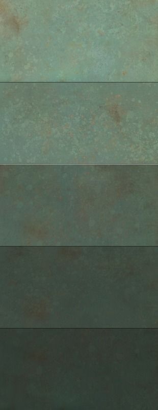 錆（SABI）Metallic｜特注アートパネル/不燃左官仕上げパネル「MORFACE」オプション　サビ×メタリック調仕上げ - 錆メタリック Gradation Wall 緑錆 Verdigris Metal(VM02-G)