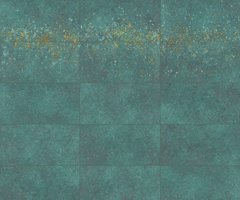 錆（SABI）Metallic｜特注アートパネル/不燃左官仕上げパネル「MORFACE」オプション　サビ×メタリック調仕上げ - 錆メタリック ART Wall 緑錆 Verdigris Metal(VM01-AW)