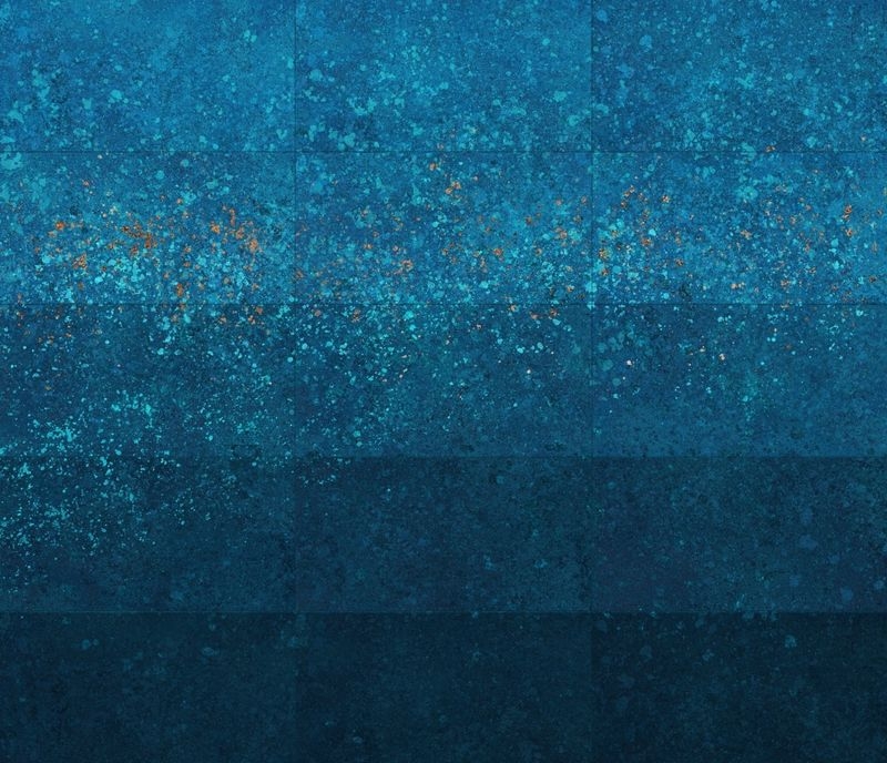錆（SABI）Metallic｜特注アートパネル/不燃左官仕上げパネル「MORFACE」オプション　サビ×メタリック調仕上げ - 錆メタリック GRADATION-ART Wall 青錆 Indigo Steel(IS01-AW)