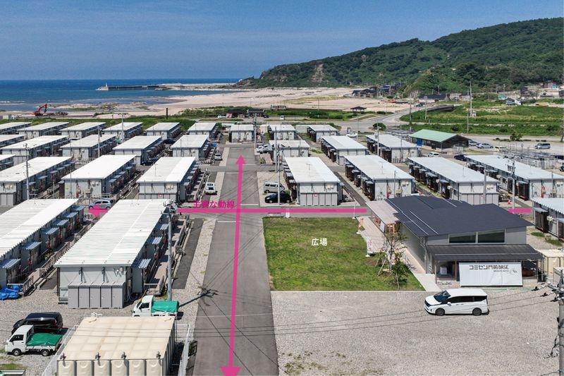 門前仮設住宅団地の配置計画