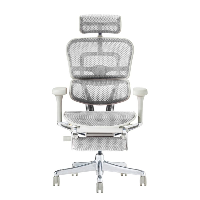 Ergohuman/PRO2 - Ergohuman PRO2 Ottoman (Gray Frame/White Mesh)