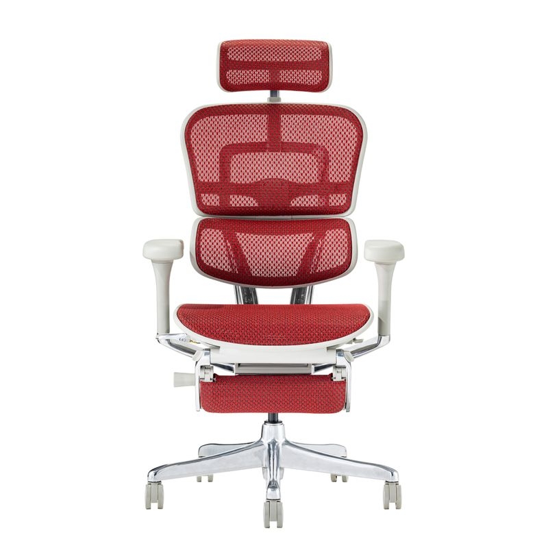 Ergohuman/PRO2 - Ergohuman PRO2 Ottoman (Gray Frame/Red Mesh)