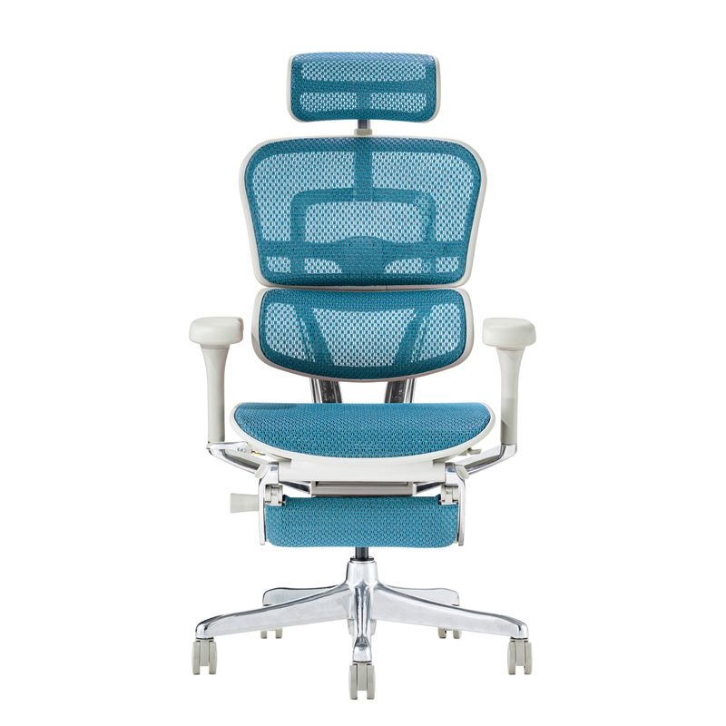 Ergohuman/PRO2 - Ergohuman PRO2 Ottoman (Gray Frame/Blue Mesh)