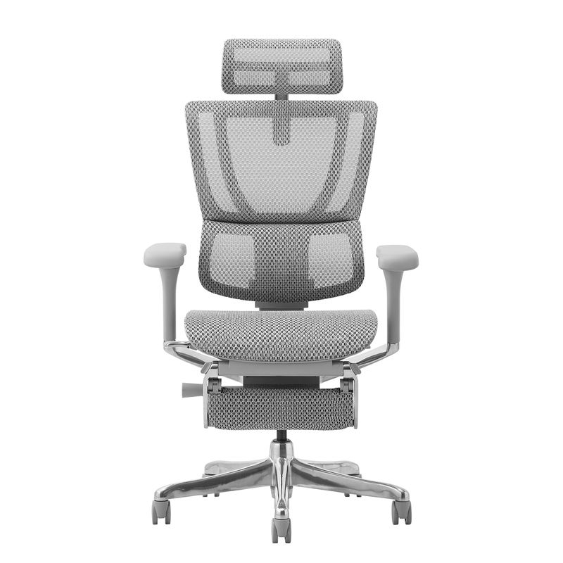 Ergohuman/FIT2 - Ergohuman FIT2 Ottoman (Gray Frame/White Mesh)
