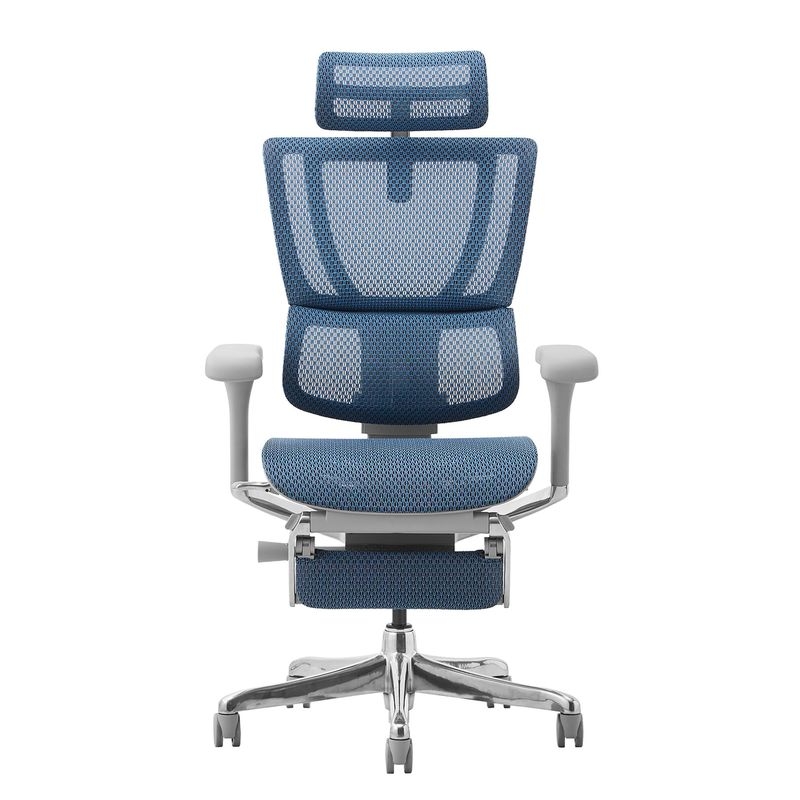 Ergohuman/FIT2 - Ergohuman FIT2 Ottoman (Gray Frame/Blue Mesh)