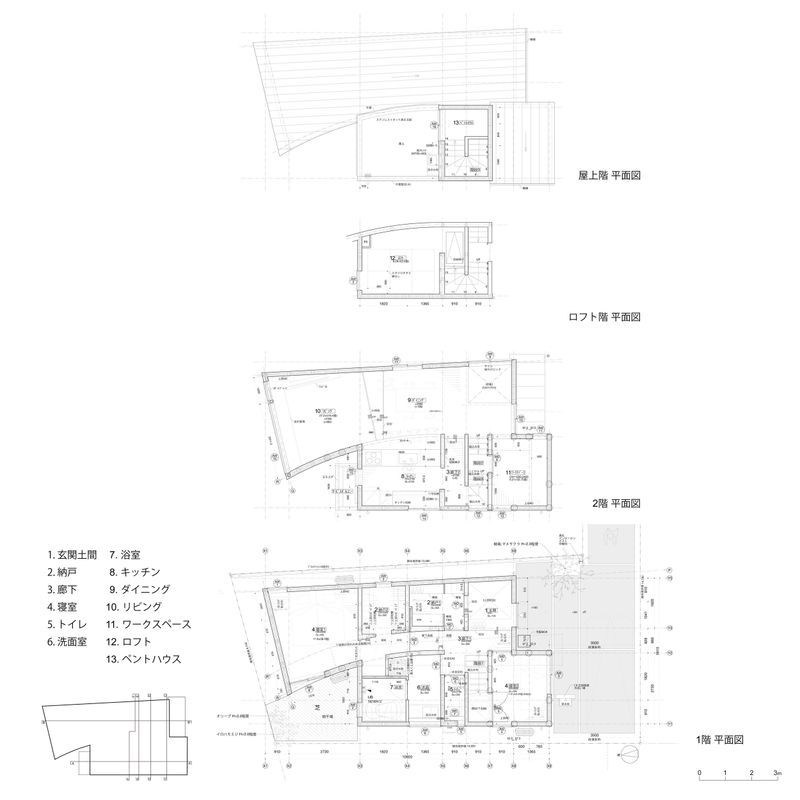 各階の平面図/ All floor plan