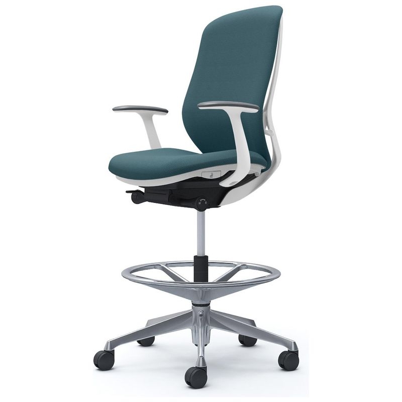 シルフィー 固定肘 背クッション ハイ ハイチェア ホワイトボディ ハンガー無 ランバー無 アルミ脚
