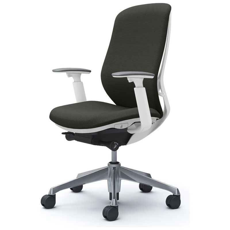 シルフィー 可動肘 背クッション ハイ ホワイトボディ ハンガー無 ランバー無 アルミ脚